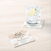 水の色テディ男女兼用ベア雲9 9 スクエアペーパーコースター (インサイチュ)