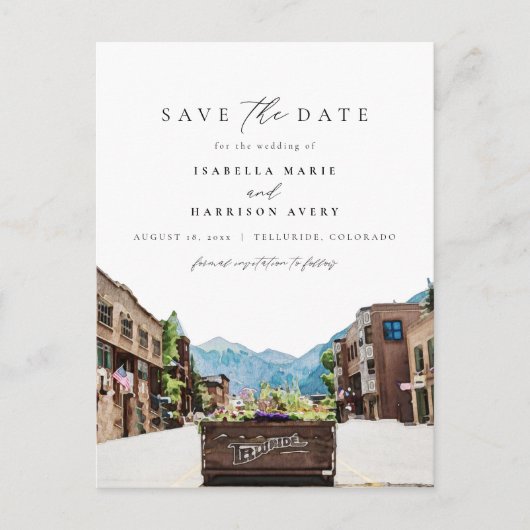 水の色テルリドコロラドスキーマウンテンスカイライン ポストカード (正面)