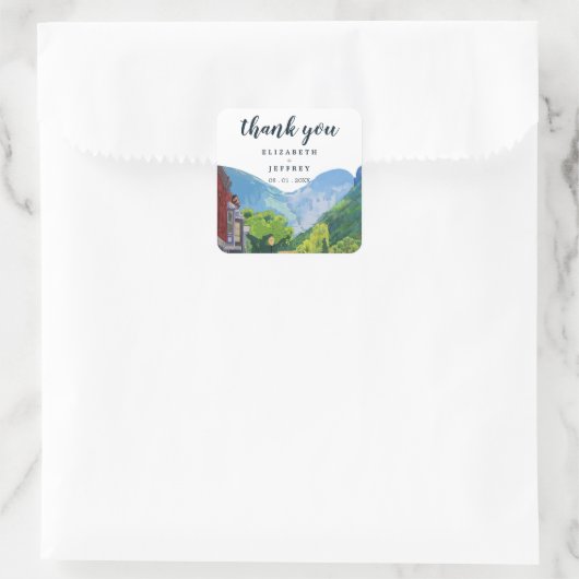 水の色テルリドコロラド感謝結婚します スクエアシール (バッグ)