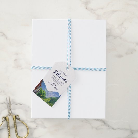 水の色テルル化の歓迎結婚へようこそ ギフトタグ (より糸付き)