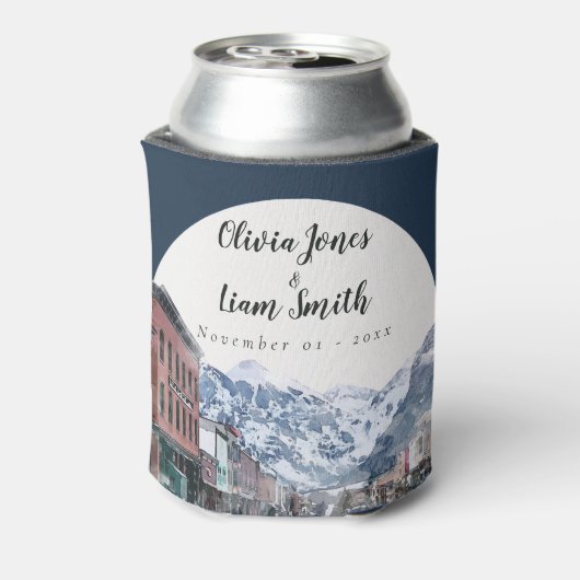 水の色テルル化の歓迎結婚へようこそ 缶クーラー (缶裏面)