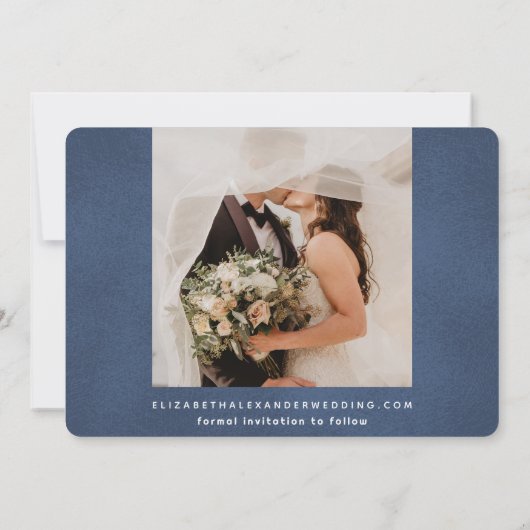 水の色テルル結婚ド社のスキー日を保存 招待状 (裏面)