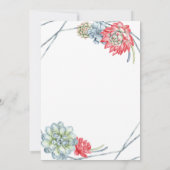 水の色デザートレッド多肉植物キンセアニラ 招待状 (裏面)