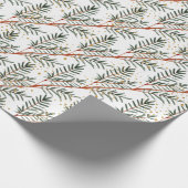 水の色トウヒの木の枝と金ゴールドスプラッシュ ラッピングペーパー (角)