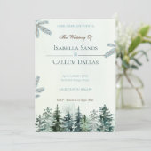 水の色トウヒの木結婚式招待状 招待状 (スタンド正面)