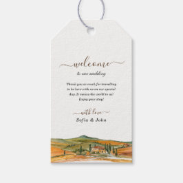 水の色トスカーニイタリアスカイライン結婚の歓迎 ギフトタグ