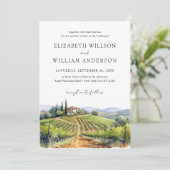 水の色トスカーニイタリア行き先ウェディングフォト 招待状 (スタンド正面)