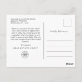 水の色トナカイのクリスマスホリデーサンキュー ポストカード (裏面)