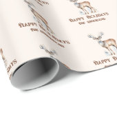 水の色トナカイのパーソナライズされたクリスマス ラッピングペーパー (ロールコーナー)