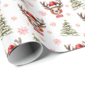 水の色トナカイカスタムのギフトラップ ラッピングペーパー (ロールコーナー)