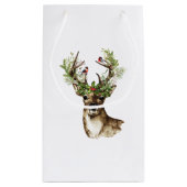 水の色トナカイ素朴クリスマス スモールペーパーバッグ (裏面)