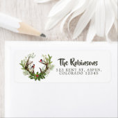 水の色トナカイ素朴クリスマス ラベル (インサイチュ)