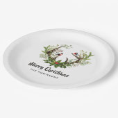 水の色トナカイ素朴ークリスマスパーティー ペーパープレート (アングル)