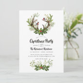 水の色トナカイ素朴ークリスマスパーティー 招待状 (スタンド正面)