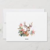 水の色トナカイPoinsettiaクリスマスフォト シーズンカード (裏面)