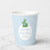 水の色トピアリーラビット男の赤ちゃんシャワーパーティー 紙コップ (裏面)