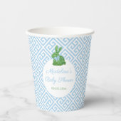 水の色トピアリーラビット男の赤ちゃんシャワーパーティー 紙コップ (正面)