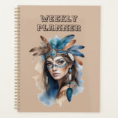 水の色トライバル美しい：ボヘミアンアートの精神 プランナー手帳 (正面)