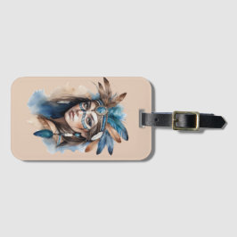 水の色トライバル美しい：ボヘミアンアートの精神 ラゲッジタグ