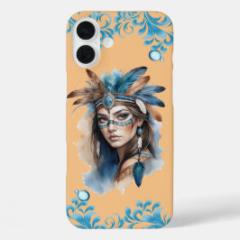 水の色トライバル美しい：ボヘミアンアートの精神 iPhone 16 PLUSケース