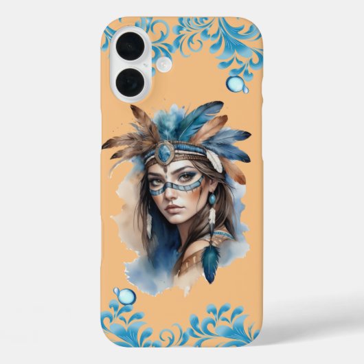 水の色トライバル美しい:ボヘミアンアートの精神 Case-Mate iPhoneケース (裏面)