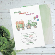 水の色トラクターエレガントパンプキンスベビーシャワー