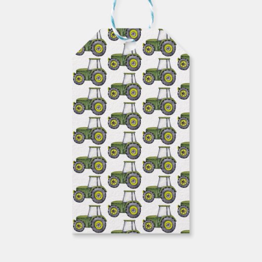 水の色トラクターボーイ誕生日ありがとう好意 ギフトタグ (裏面)