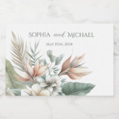 水の色トロピカルエレガンス結婚ズ スパークリングワインラベル (シングルラベル)