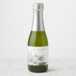 水の色トロピカルエレガンス結婚ズ スパークリングワインラベル