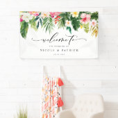 水の色トロピカルガーランド夏結婚の歓迎 横断幕 (インサイチュ)