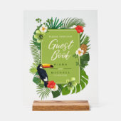 水の色トロピカルサインゲストブックグリーンID577 アクリルサイン (正面)