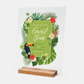 水の色トロピカルサインゲストブックグリーンID577 アクリルサイン (傾斜)