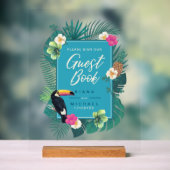 水の色トロピカルサインゲストブックティール(緑がかった色)ID577 アクリルサイン (ニュートラル)