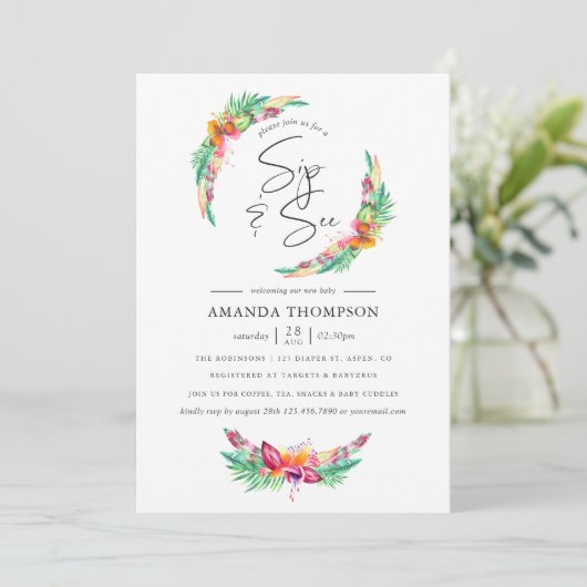 水の色トロピカルサマービーチsipと参照 招待状 (スタンド正面)