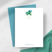 水の色トロピカルパームツリーパーソナル ノートカード