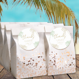 水の色トロピカルパーム結婚ボホーありがとう ラウンドシール