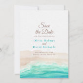 水の色トロピカルビーチ日付を保存 セーブザデート (正面)