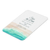 水の色トロピカルビーチ日付を保存 マグネット (左側)