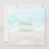 水の色トロピカルビーチ結婚式日付を保存 セーブザデート (裏面)