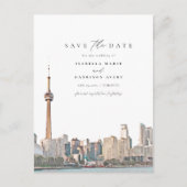 水の色トロントカナダのスカイライン日付を保存 ポストカード (正面)