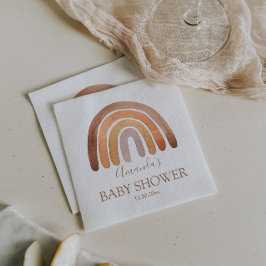 水の色トーン自然ボホレインボーベビーシャワー スタンダードカクテルナプキン
