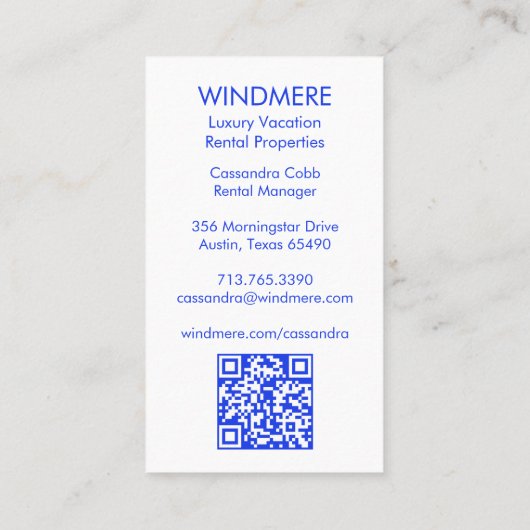 水の色ドア実在エステートエージェント不動産仲介業者QRコード 名刺 (裏面)