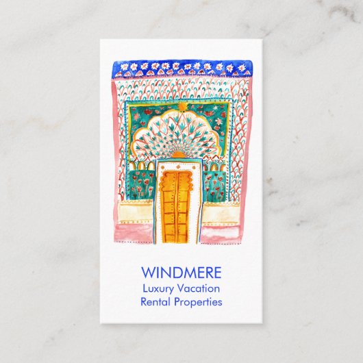 水の色ドア実在エステートエージェント不動産仲介業者QRコード 名刺 (正面)