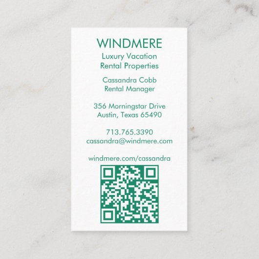 水の色ドア実在エステートエージェント不動産仲介業者QRコード 名刺 (裏面)