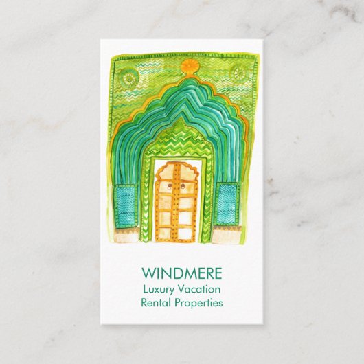 水の色ドア実在エステートエージェント不動産仲介業者QRコード 名刺 (正面)