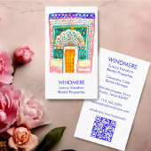 水の色ドア実在エステートエージェント不動産仲介業者QRコード 名刺