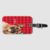 水の色ドイツの羊飼い犬パーソナライズされた ラゲッジタグ (正面横)