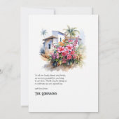 水の色ドミニカ共和国の目的地の結婚式 サンキューカード (裏面)