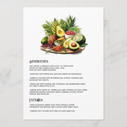 水の色ドミニカ共和国の目的地の結婚式 メニュー (裏面)