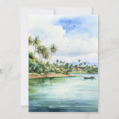 水の色ドミニカ共和国の目的地の結婚式 招待状 (裏面)